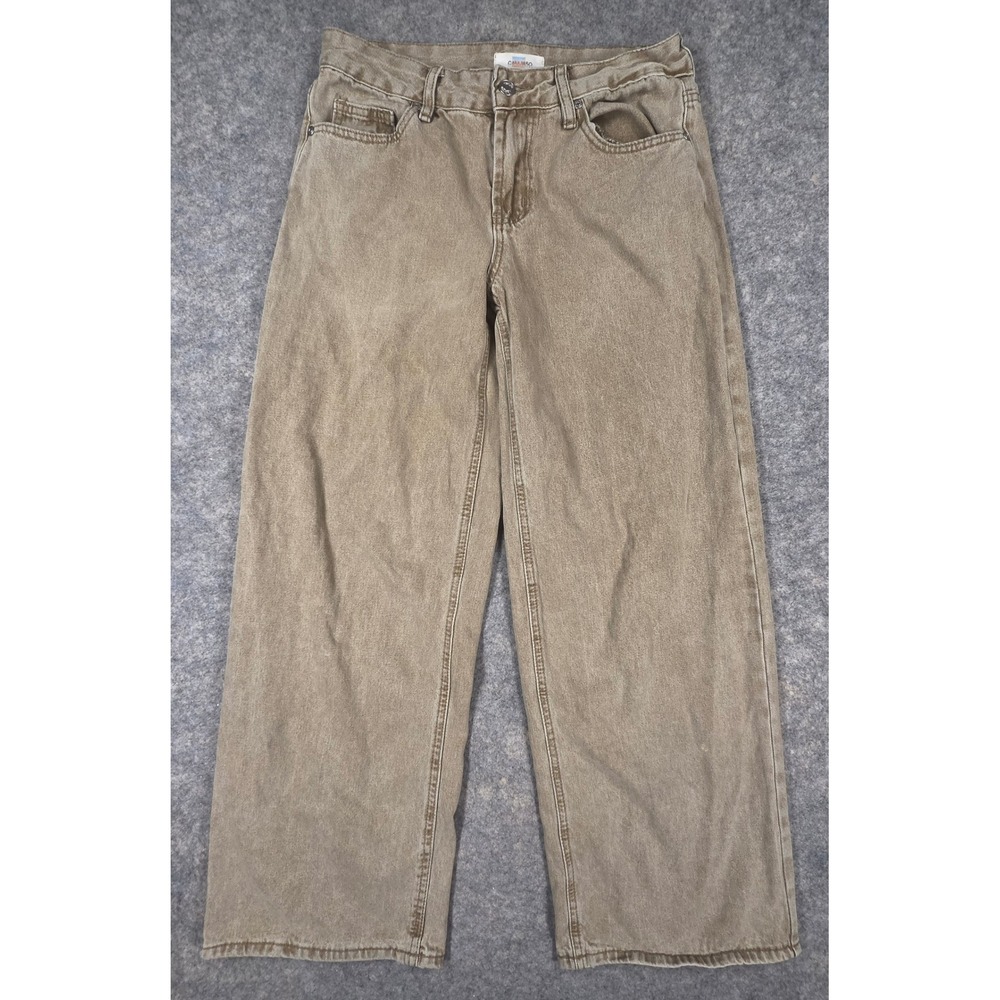 Cali 1850 Los Angeles Wide Leg Jeans Olive Brown Wash Size 7 7